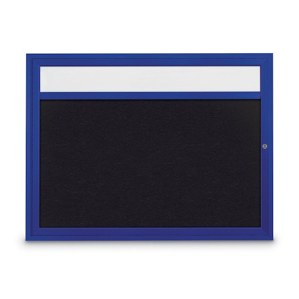Slim Enclosed Corkboard, 30"x36", Black Alum Frame/Surf